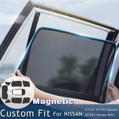 Magnetic Car Sunshade Mesh Sun shade Side Windows Sun Car curtain Visor Anti-UV For NISSAN NV200 NV350 Elgrand QUEST Savona MX6
