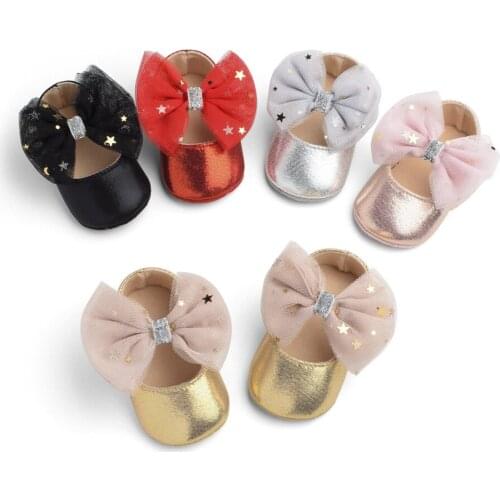 Newbown Baby Bowknot Denim Shoes Princess First Walkers Baby Girls Boys Shoes Toddler Shoes Kids Baby Soft Sole Anti-slip Shoes
