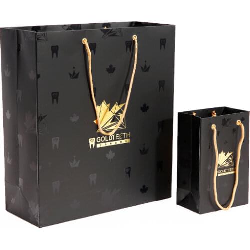 Wholesale black paper bag Wrap Packaging H180*W210*L100mm/H260*W310*L120mm/H320*W430*L135mm/H155*W130*L80mm