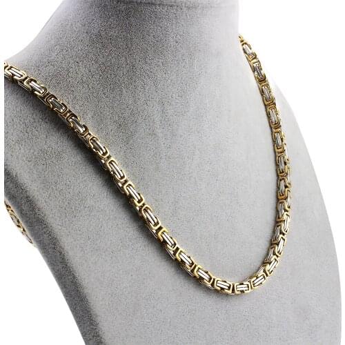 European and American Shaped Necklace 316 Stainless Steel Emperor Chain Handmade Chains Gold Silver color Mens Necklaces Jewelry