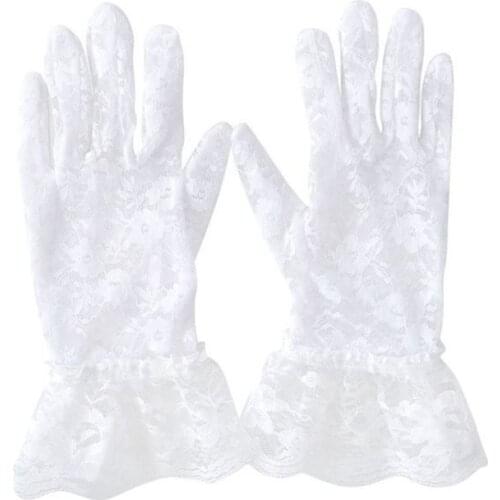 New Party Sexy Dressy Gloves Women High Quality Lace Gloves Paragraph Wedding Gloves Mittens Accessories Full Finger Girls Lace