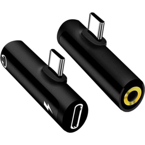2 In 1 USB Type C Converter To 3.5mm Aux Jack Adapter USB C Charging Extension Earphone Adapter For Huawei Xiaomi Smart Phones