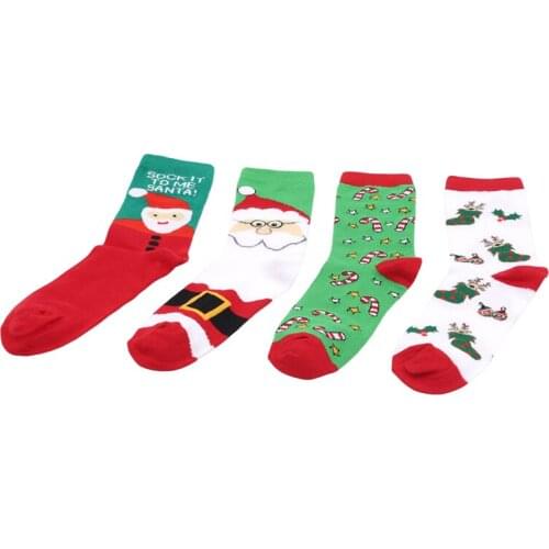 Christmas Socks Santa Print Cartoon Cute Winter Socks Personalized Socks Fashion Xmas Gift Bag