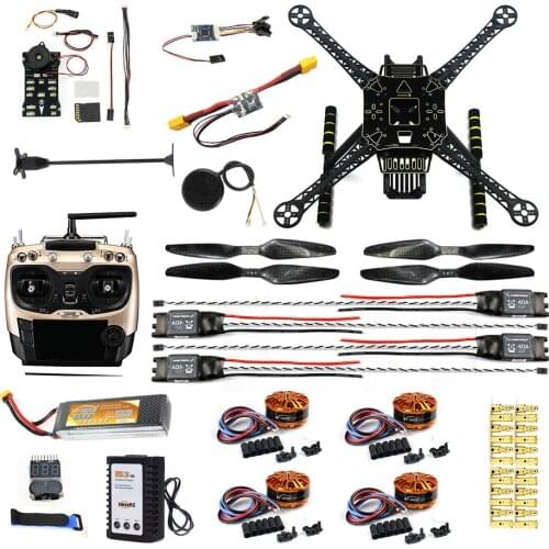 S600 4-Axle Rack Quadcopter Frame Kit w/ Landing Gear Skid PX4 PIX 2.4.8 32 Bit Flight Controller AT9S FS-i6 Remote Control