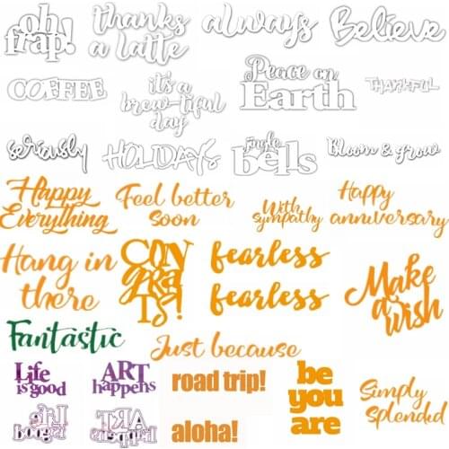 Common Phrases Metal Cutting Dies Stencil DIY Paper Card Album Making Scrapbooking Template Embossing Crafts New Dies 2019