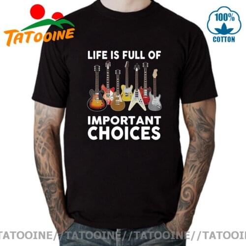 Tatooine Vintage Retro Life is Full of Important Choices T Shirt men Funny Electric Guitar Tshirt Top Quality Bass Guitar tshirt