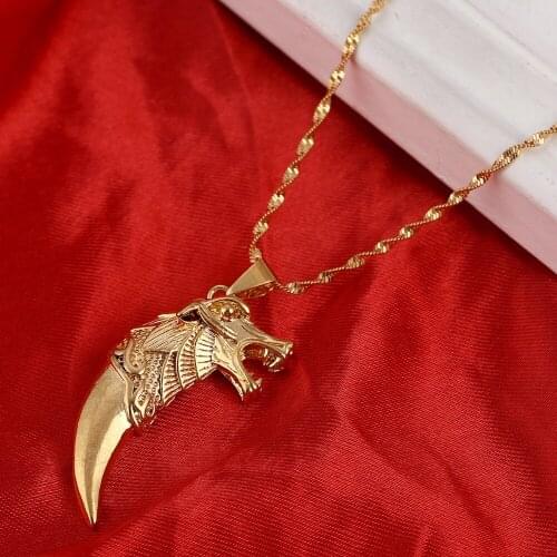 High Quality Gold Color Wolf Tooth Pendant Necklace For Men Women Wolfs Fang Chain Jewelry Animal Pendant