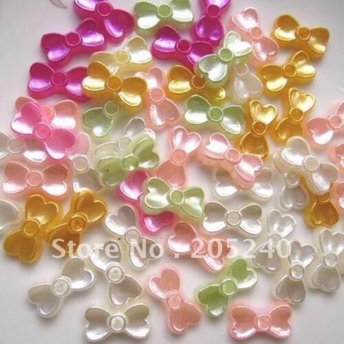 Jewelry Materials For DIY Decoration Mixed Colors(1000pcs/Bag)11mm Flat Back Pearl Bow