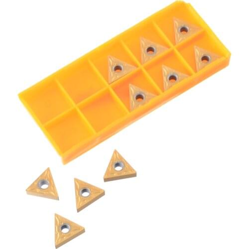 10Pcs/Set TNMG160408R Carbide Inserts Golden 15x4.3mm Blades CNC Lathe Turning Tool Cutting Inserts For Boring Bar