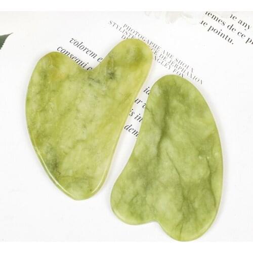 2 Pcs Helu Jade Gua Sha Tool Massage Face Skin Care Head Neck Health Beauty Body Natural Stone Crystal Scraping Board Massager