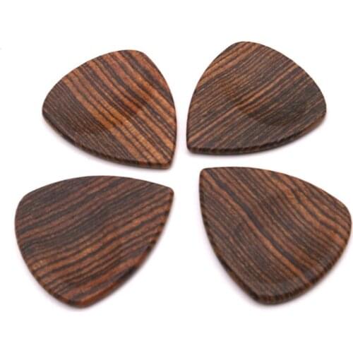 2 Pcs Wood Acoustic Bass Electric Guitar Pick Paddles Gold Sandalwood