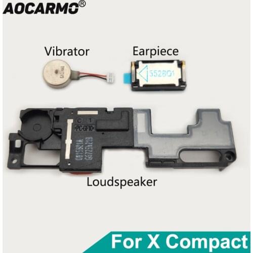 Aocarmo Top Ear Speaker Earpiece Bottom Loudspeaker With Vibrator Buzzer Flex Cable For Sony Xperia X Compact Mini F5321 XC 4.6"