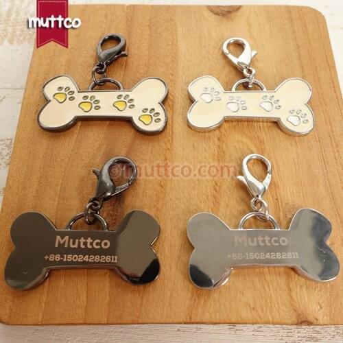 Free shipping laser lettering record pet information bone print shape high quality zinc alloy dog id tag