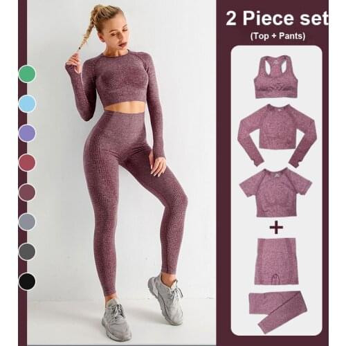 Vital Seamless Sports Suit Women Gym Workout Clothes Fitness Crop Top Sports Bra High Waist Leggings Yoga Set Women Sportwear