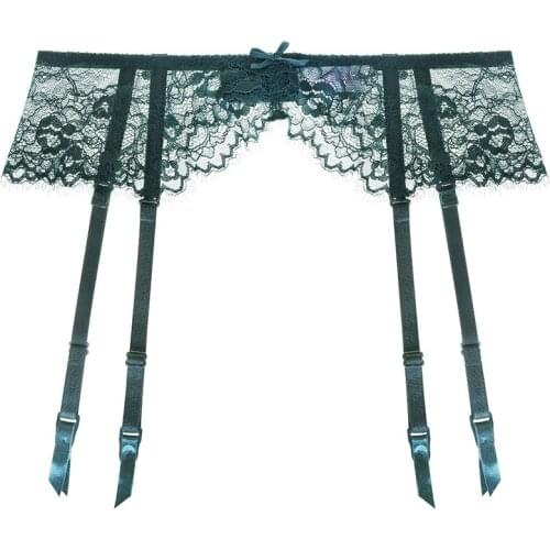 Ladies Strap Retro Jacquard Lace Sexy Seduction Ultra-Thin Retro Transparent Garter with Garter Clip Bondage Lingerie