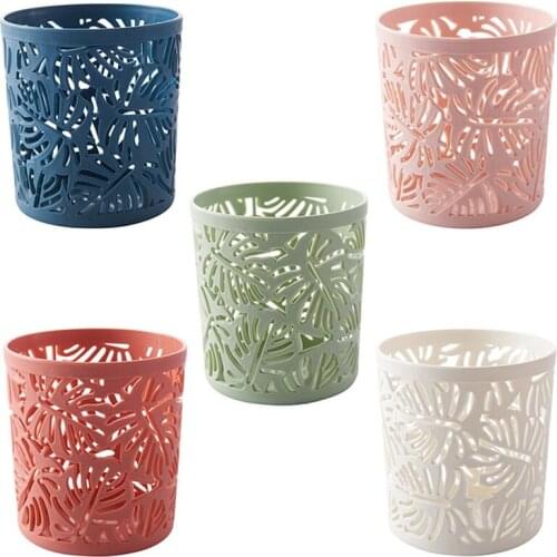 For Office School Supplies Nordic Hollow Flower Makeup Brush Pencil Pen Holder Cylinder Stationery Storage Organizer Container