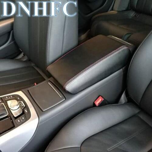 DNHFC PU leather Car Armrest Box Cover Car Accessories For Audi A6 C6 C7 2005-2011 2012-2018