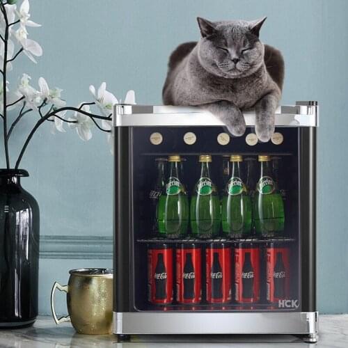 HCK Small Refrigerator Single Door Fresh-keeping Drink Wine Refrigerator Small Ice Bar Household Living Room Full Refrigerator