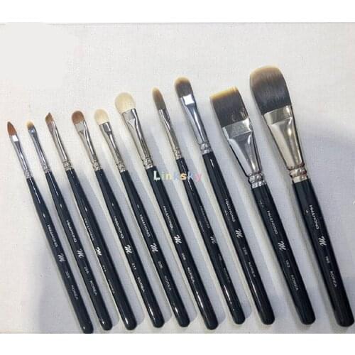 Hwahong Artists Oil Watercolor Acrylic Painting Flat Brushes ,series 948 982 972 380,Strong durability ,High quality Nylon Blush