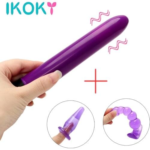 IKOKY 3PCS Anal Plug Vibrator Silicone Anal Sex Toys for Woman Butt Plugs Adult Sex Products for Couples Masturbator AV Stick