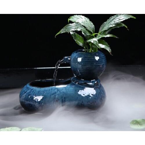 Ceramic Desktop Indoor Water Fountain Ornaments Living Room Office or Home Table Decoration Feng Shui Figurines