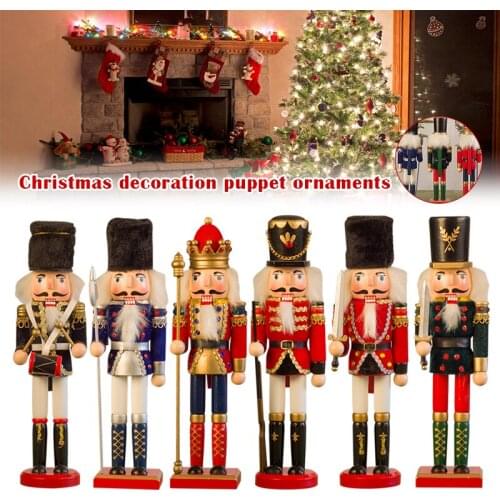 King Nutcracker Collectible Wooden Soldier Puppet Wine Cabinet Decoration Ornaments Christmas Festive Holiday Decor STTA889