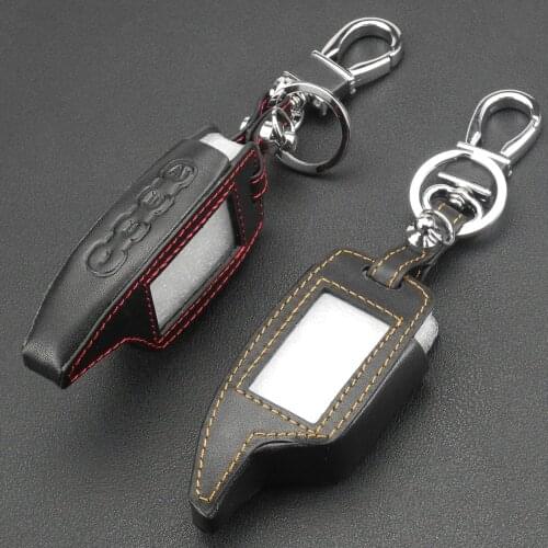 Kutery Leather Key Case Cover For Scher Khan Magicar 5 6 M5 M6 4Buttons Remote Car Key Protector