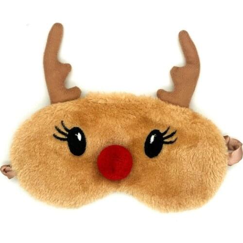 Sleep Eye Mask Cute Plush Eye Cover Kids Sleeping Mask Cartoon Travel Rest Eye Shade Band Eye Patch Blindfold Sleep Aid Eyepatch