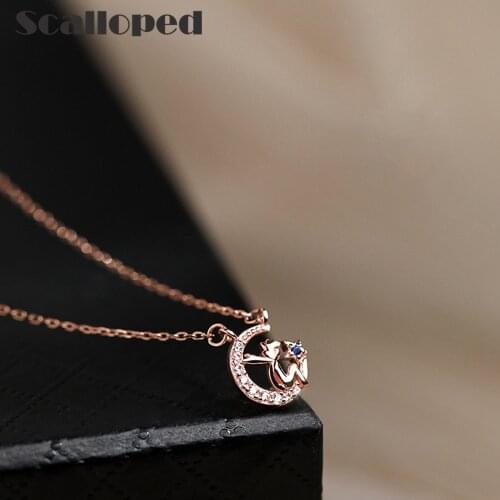 Scalloped Trendy Little Prince Moon Necklace Women Accessories 2020 New Fine Jewelry Temperament Pendant Necklace Wholesale