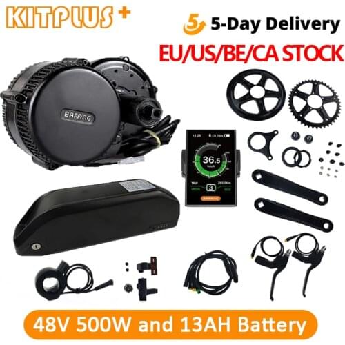 Bafang BBS02 500W E Bike Kit 48V 500W Mid Drive Bafang Motor DIY with 13AH Lithium Ebike Battery Electric Bike Kit with Battery