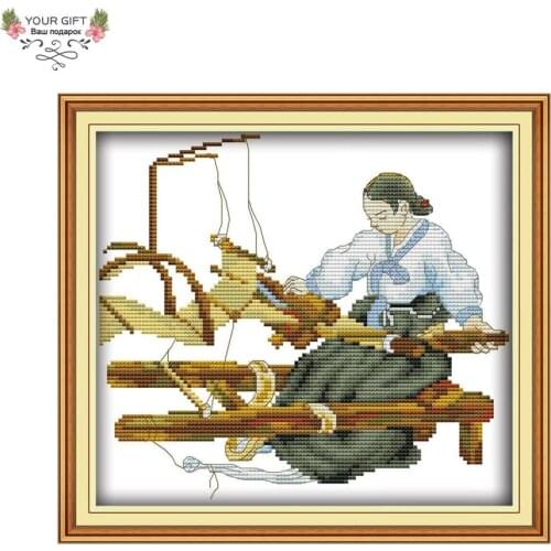 Joy Sunday Free Shipping 14CT 11CT Counted and Stamped Weaving Needlepoits Embroidery Cross Stitch kits for Home Decoration R870
