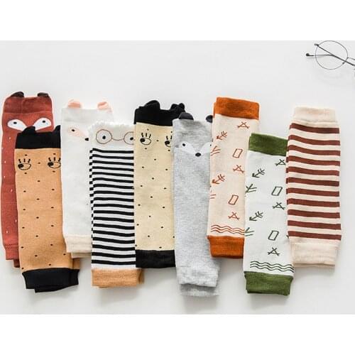 Baby Leg Warmers Newborn Autumn Winter Knee Pads Terry Children Crawling Elbow Cushion Cartoon Infant Socks Knee Protector