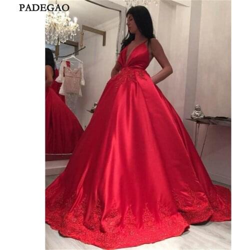 New Fashion Red Evening Dresses With Pocket A-Line Appliques Long Party Dress Spaghetti Strap Floor Length Pleat Evening Dress