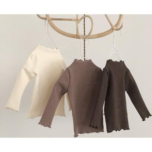 2020 Autumn Girls Color T-shirt Baby Girls Autumn Childrens Long-Sleeved Cotton Bottoming Shirt