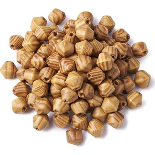 Pandahall 500pcs 16x15mm Natural Wooden Beads large Hole Spacer Bicone Bead for DIY Jewelry Making Peru kralen cuentas
