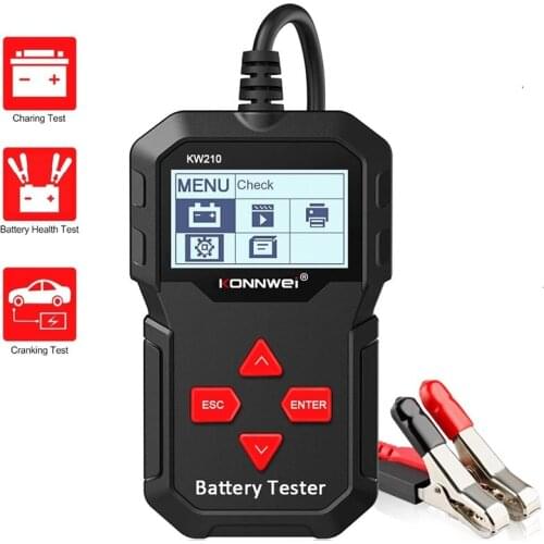 Professional Automatic Smart 12V Car Battery Tester Tool KW210 Auto Battery Analyzer 100 to 2000CCA Cranking Car Battery Tester