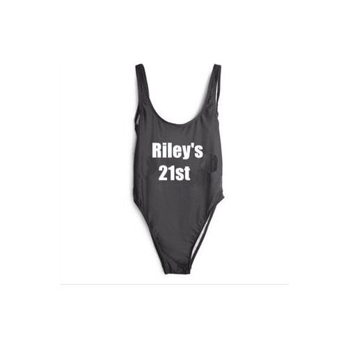 Rileys 21st bodysuit one piece suit summer monokini jumpsuit swimwear beachwear bathing suit low back 21 birthday suit Romper