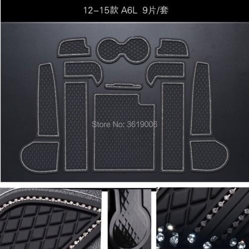 TOMMIA For Audi A6L 12-15 Non-slip Interior Door Slot Rubber Door Pad Cup Mat Door Gate Slot Door Groove Mat