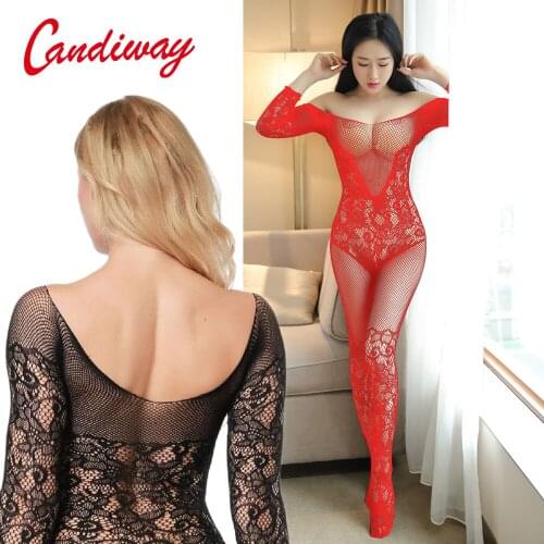 Sexy Fishnet Mesh Erotic Bodysuit Erotic Lingerie Intimates Teddy Bodystockings Open Crotch Porn Sleepwear GA236