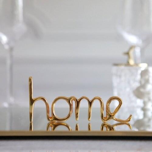 Modern Gold Metal Home Word Decoration Creative Room Dining Coffee Table Accessories Home Furnishings Soft Decoration Ornaments