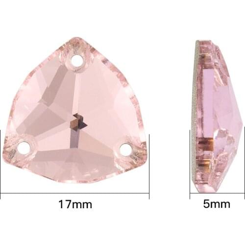Fancy Light Rose Crystal Glass Trilliant Sew-On Stones Rhinestones For Sewing On Clothes Garment DIY Crafts Jewels Accessories