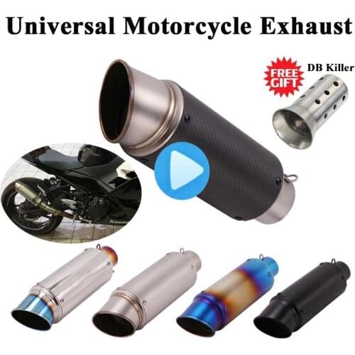 Universal Motorcycle SC Exhaust Pipe Escape Modified GP Muffler 51mm DB Killer Silencer For Ninja 250 R15 R6 CBR1000RR S1000RR