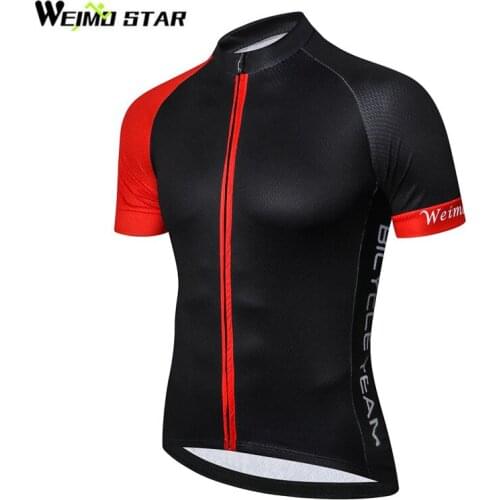 Weimostar 2021 Red Black Mountain Bike Jersey Short Sleeve mtb Cycling Jersey Pro Team Bicycle Shirt Quick Dry Cycling Clothing