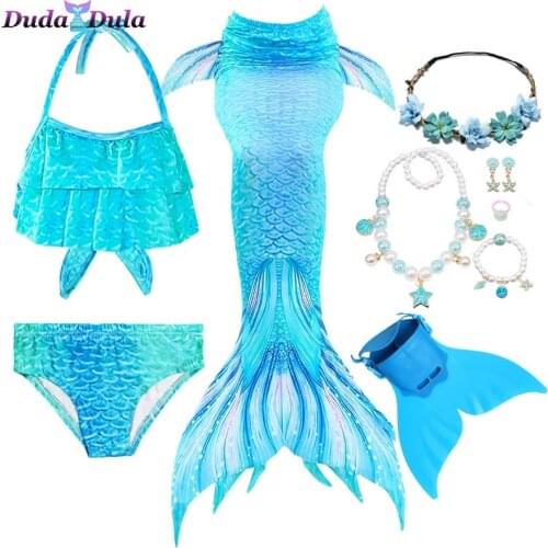 Little Mermaid Tails Kids Bating Suit Mermaid Party Cosplay Fantasy Beach Bikini Girls Swimwear Summer Beach Wear Swimsuits
