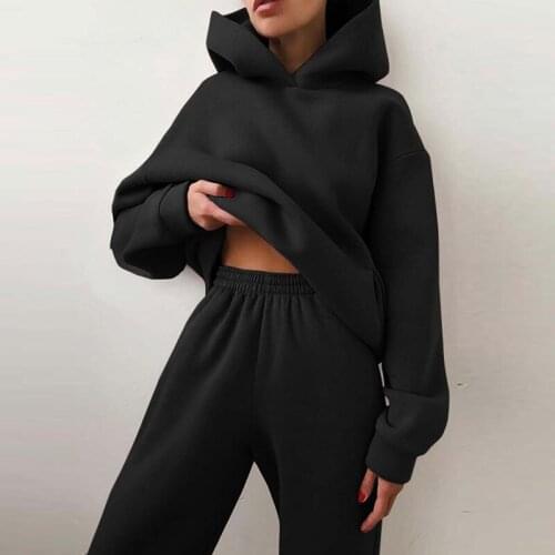 Womens tracksuits hooded sweatshirts 2020 autumn winter oversize hoodies solid color jackets outfits for women 2021