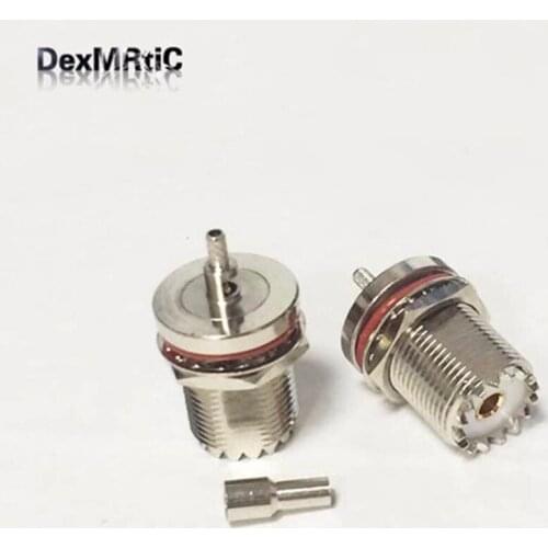 1pc New RF UHF Female Jack nut SO239 Crimp For RG316,RG174,LMR100 Straight Nickelplated for WIFI antenna