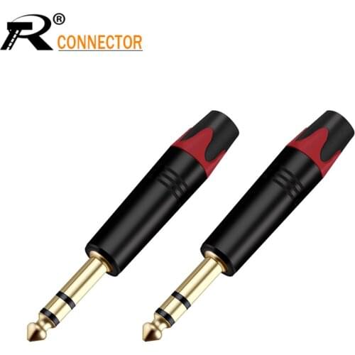 100Pcs Aluminum Phone Jack Unbalance 6.35mm 3 POLE sophomore core 6.35 amplifier microphone plug