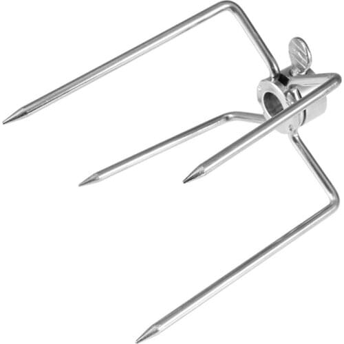 2pcs/set Stainless Steel BBQ Forks Charcoal Chicken Grill Rotisserie Meat Fork Rotisserie Barbecue Roast Accessories T84F