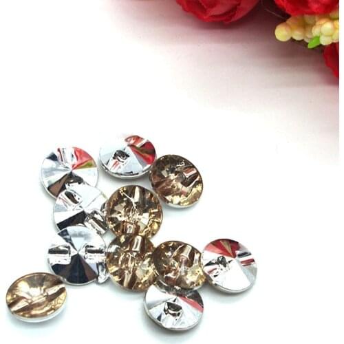 SHINE 50PCs Acrylic Sewing Buttons Scrapbooking Round Light Coffee Single Hole 11mm Dia. Costura Botones Decorate bottoni botoes