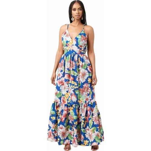 African Dresses For Women 2021 Summer Sleeveless New Africa Clothes Dashiki Patchwork Ankara Bazin Traditional Robe Maxi Dress